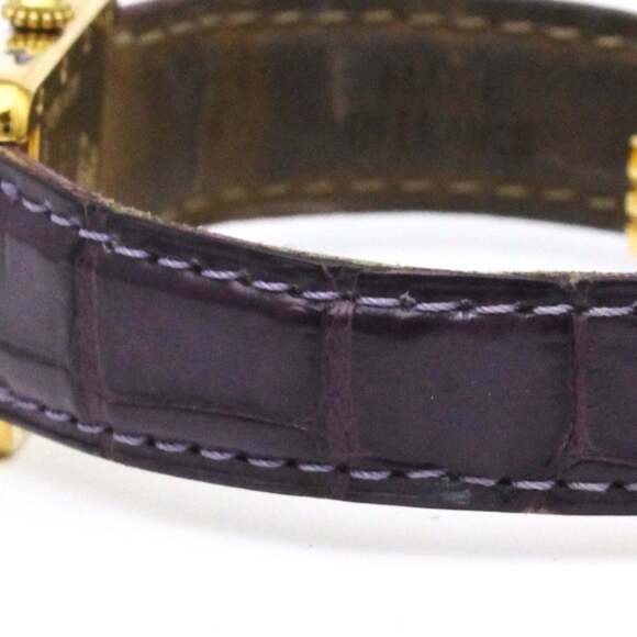 CARTIER Must Tank Vermeil Gold Plated Leather Quartz Ladies Watch W1017554 - Picture 3 of 8